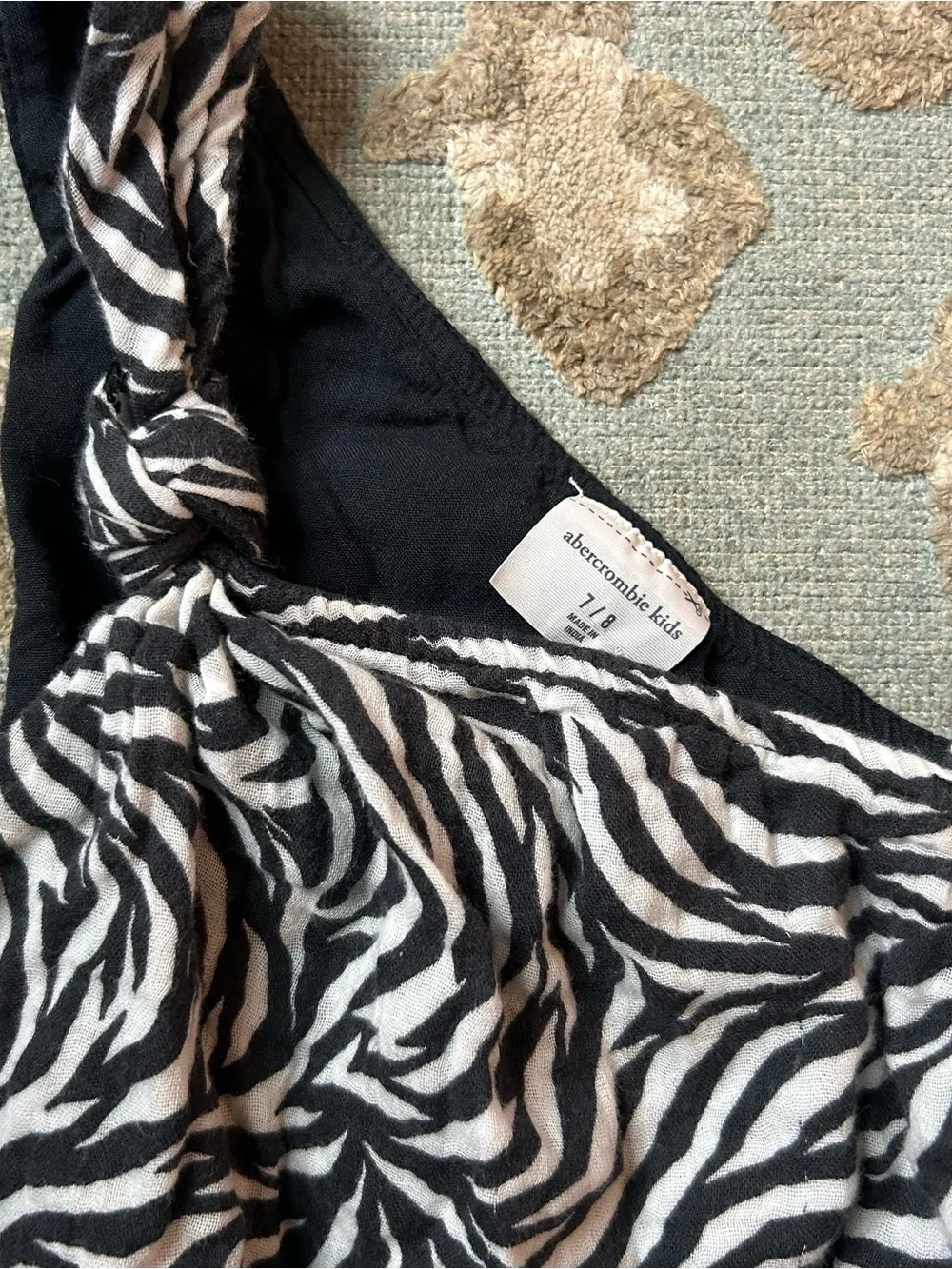 abercrombie kids Black and White Zebra Print Romper